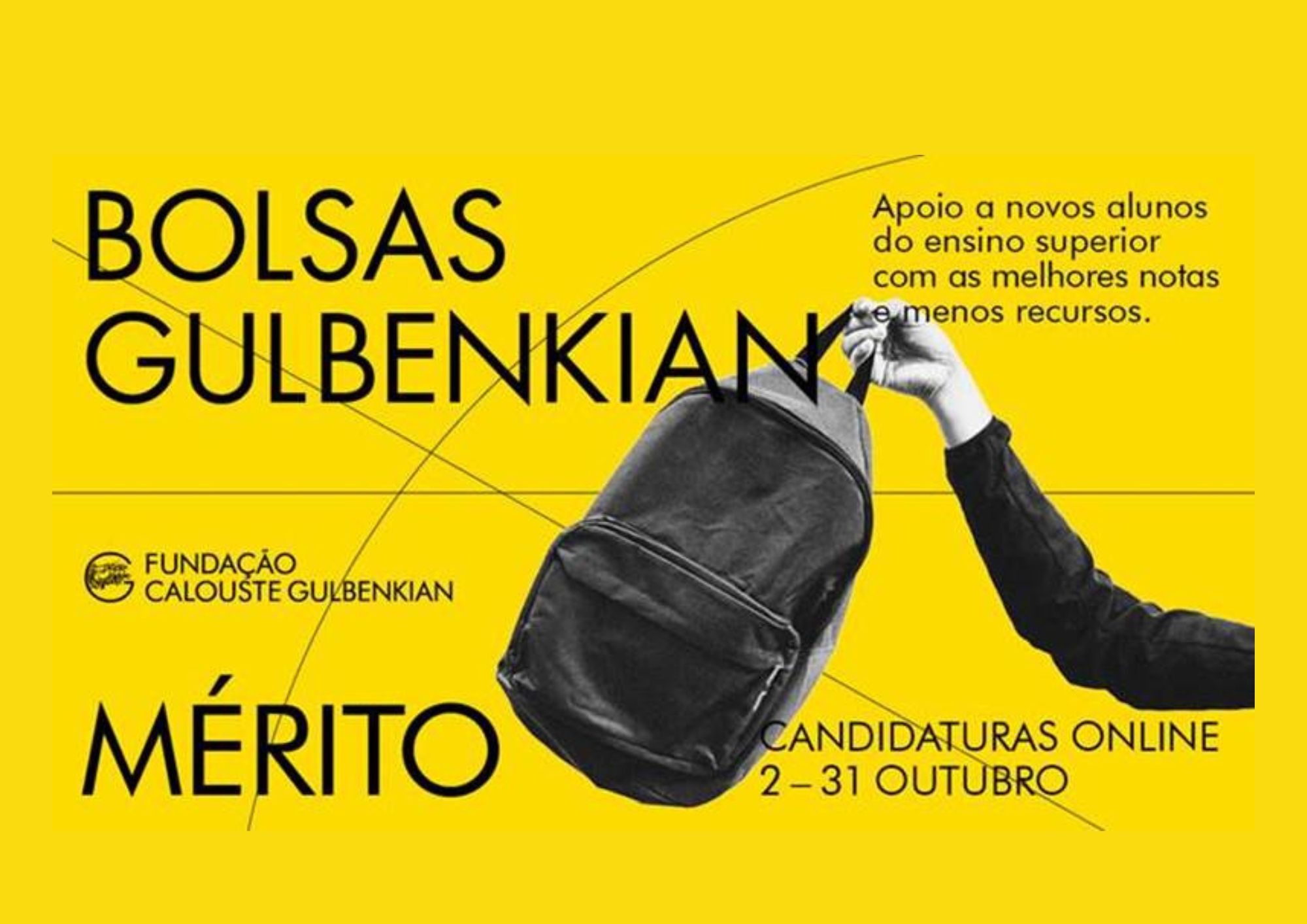 Candidaturas abertas para Bolsas de mérito da Gulbenkian, até 31 de outubro