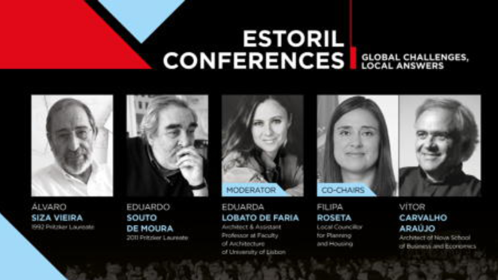 Professoras Eduarda Lobato de Faria e Filipa Roseta em debate com Siza Vieira e Souto de Moura nas Estoril Conferences