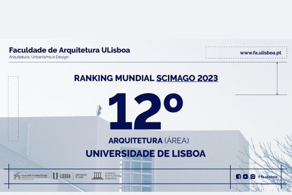 Arquitetura da Universidade de Lisboa em 12º lugar mundial no ranking SCImago