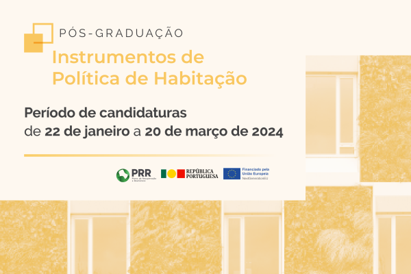 Candidaturas abertas para Curso Instrumentos de Política de Habitação - coordenação Professor Hugo Farias, até 20 de março