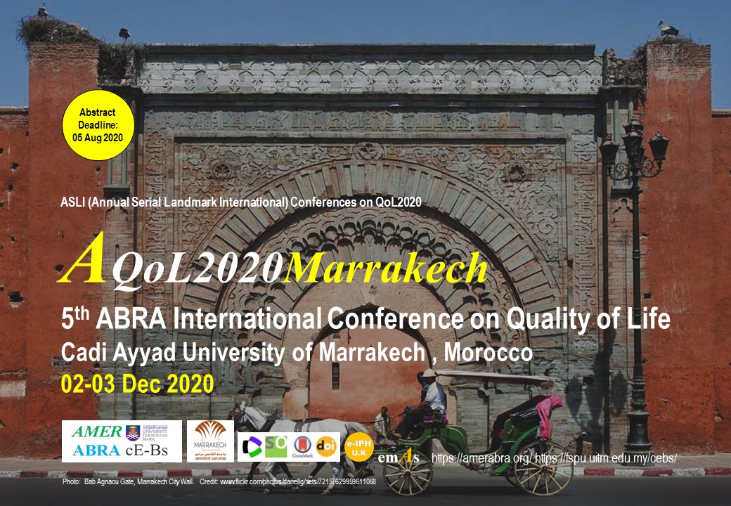 Call for Abstract para o 5th AQoL2020 - ABRA International Conference on Quality of Life, até 5 de agosto