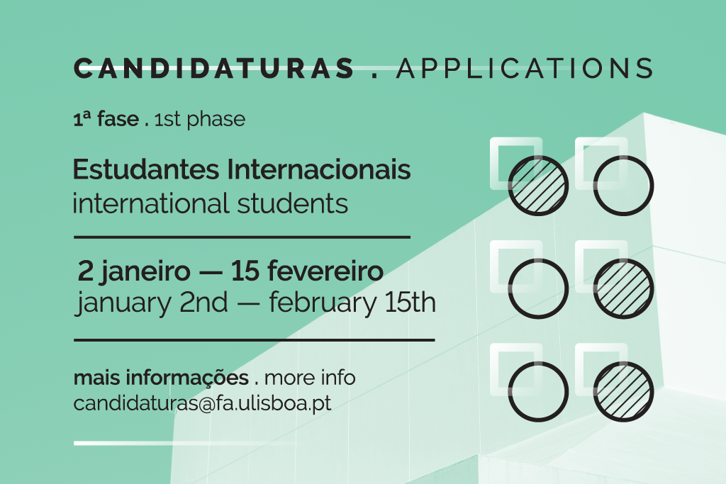 Candidaturas abertas para Estudantes Internacionais, até dia 15 de fevereiro 2023