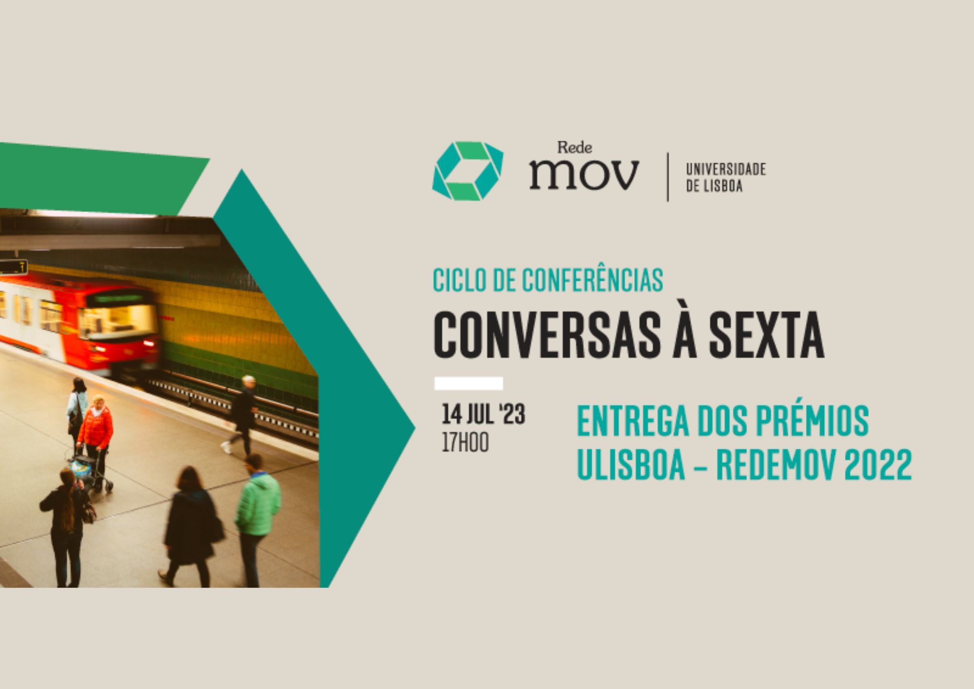 Sessão de Entrega dos Prémios ULisboa redeMOV 2022, dia 14 de julho, às 17h, na Sala de Conferências da Reitoria