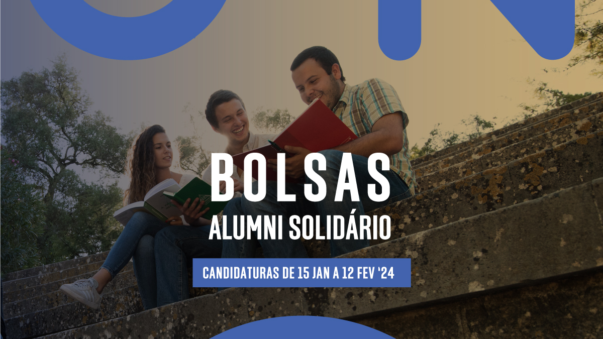 As Bolsas Alumni Solidário 2023 têm concurso aberto entre 15 de janeiro e 12 de fevereiro de 2024