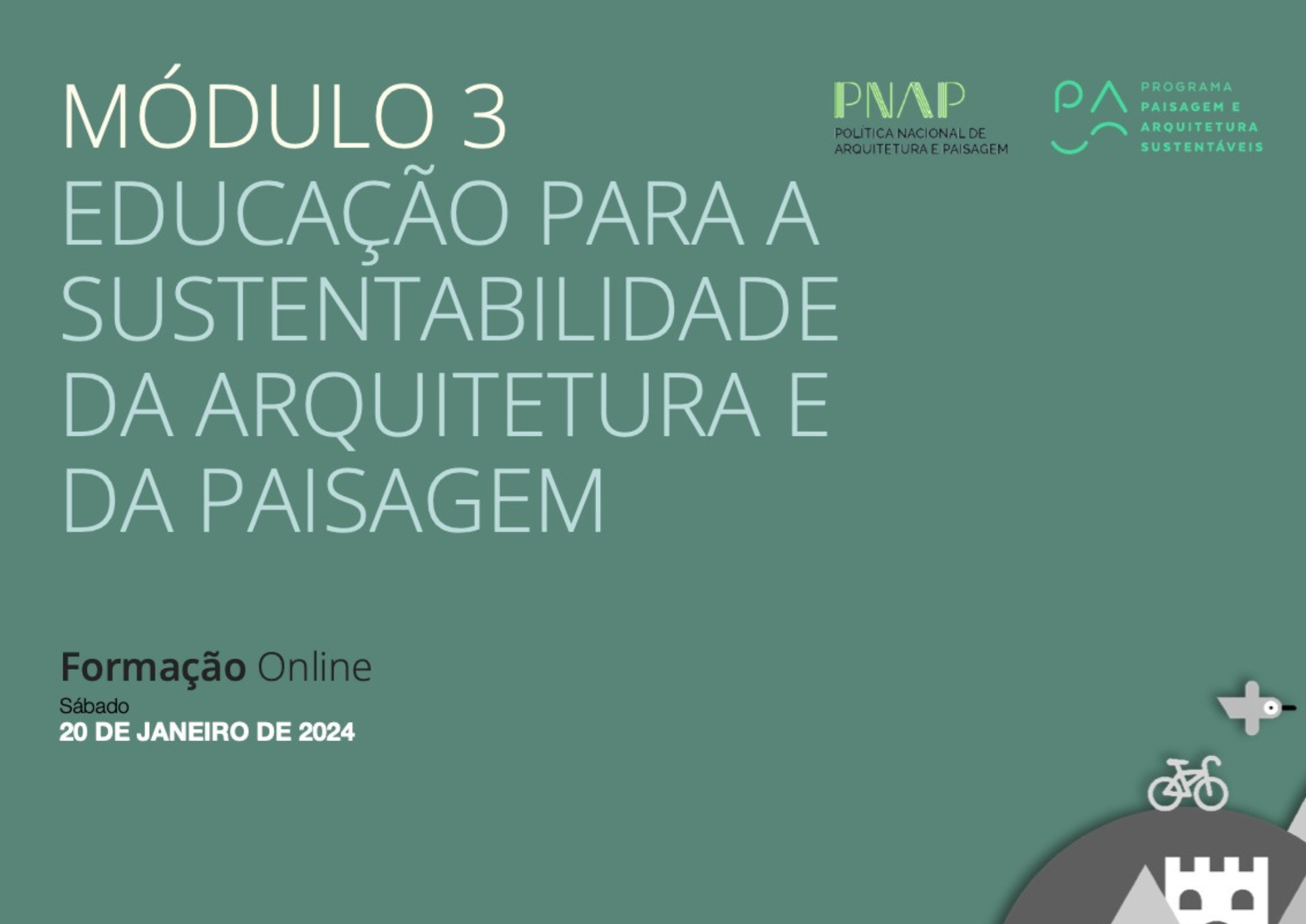 Programa paisagem e arquitetura sustentáveis formação certificada para professores online | gratuito, Dia 20 de janeiro 