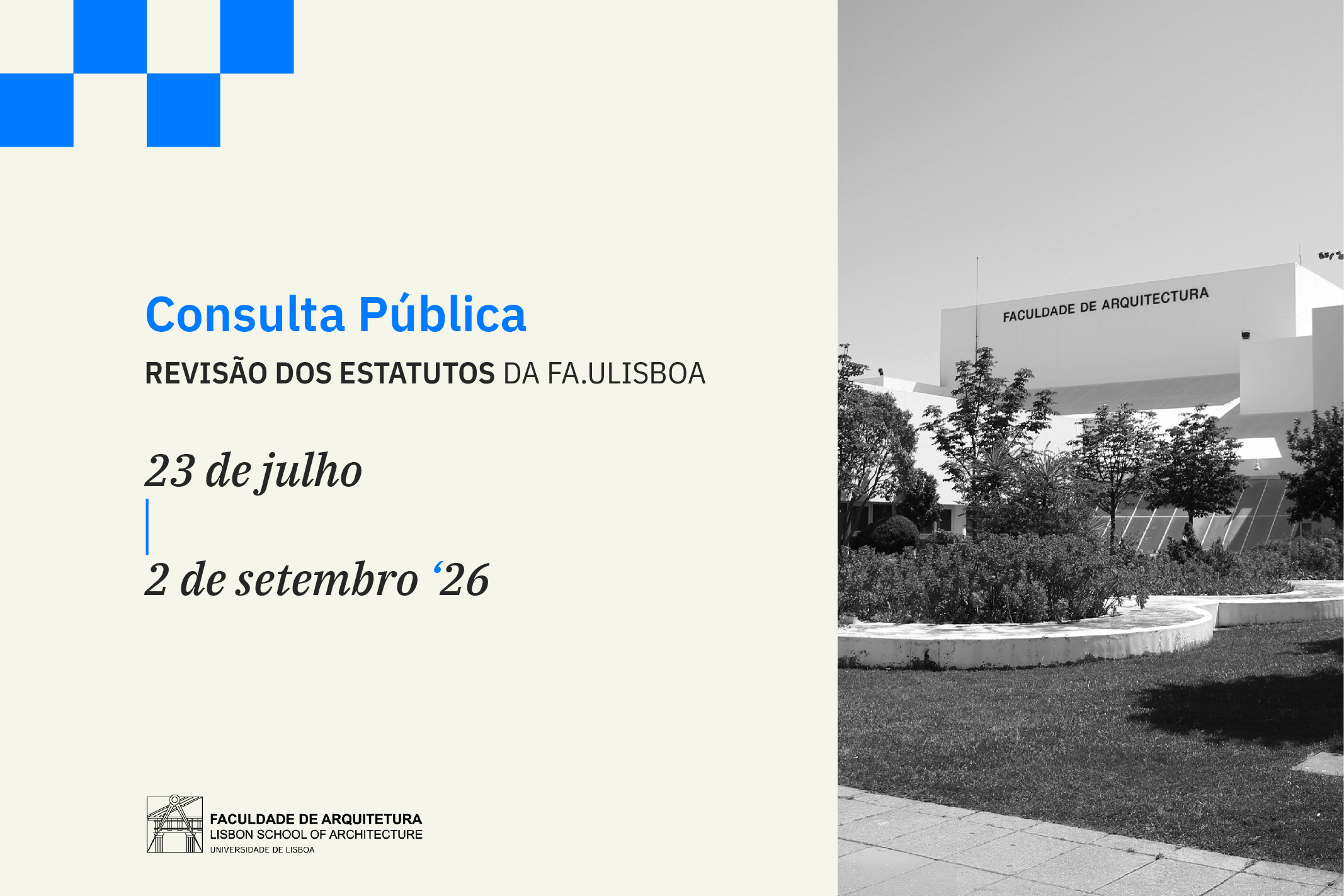 Consulta Pública do Projeto de Alteração dos Estatutos FA.ULisboa