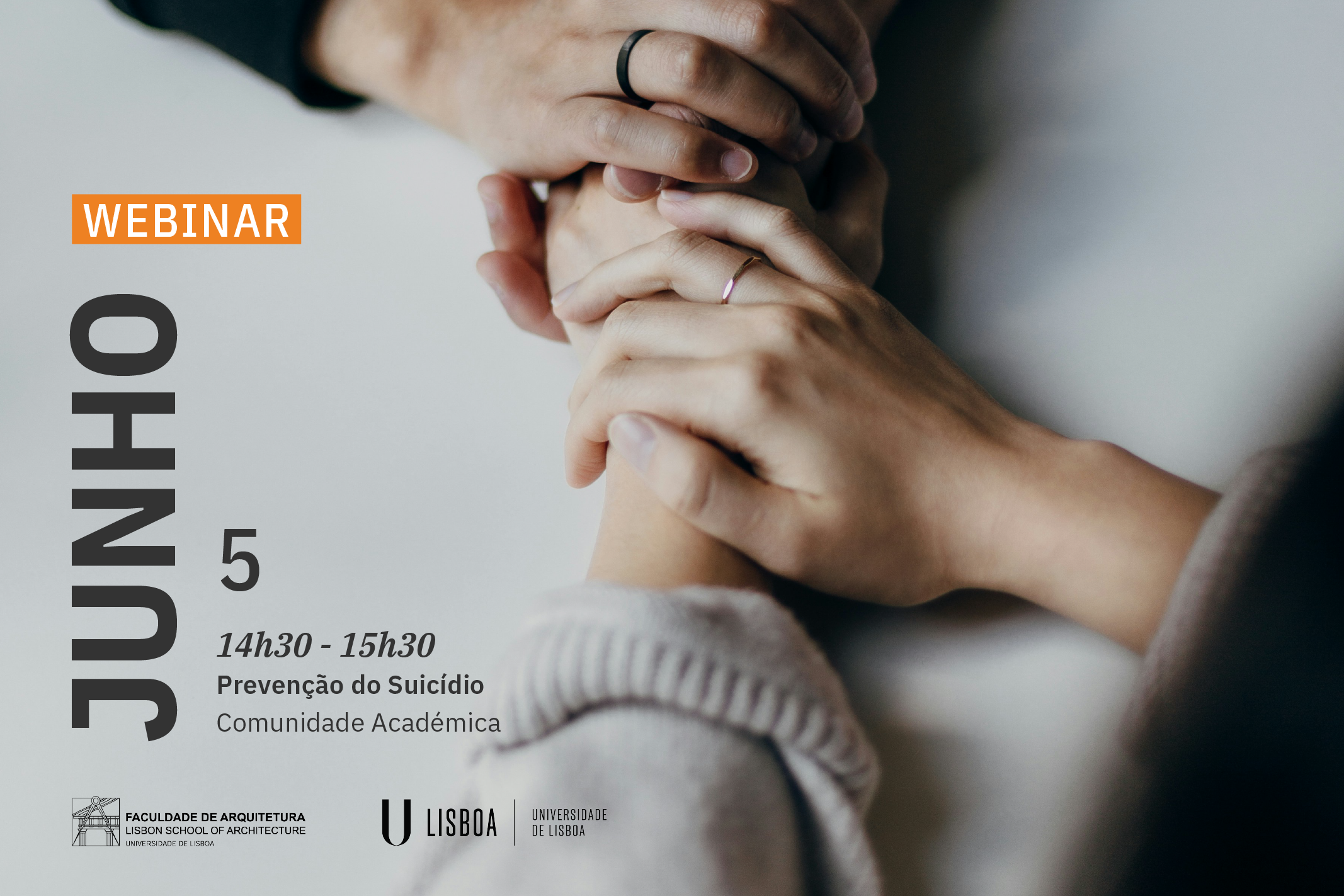 Webinar “ Prevenção do Suicídio”, 5 de junho, Inscrição gratuita mas obrigatória