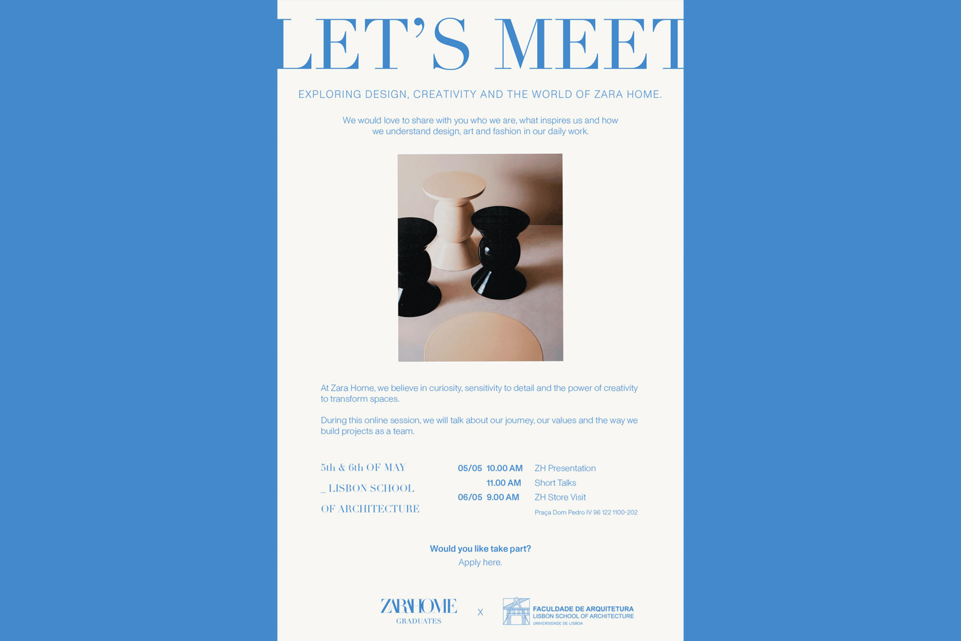 Grupo Inditex visita FA.ULisboa, dia 5 maio, 10h CUBO
