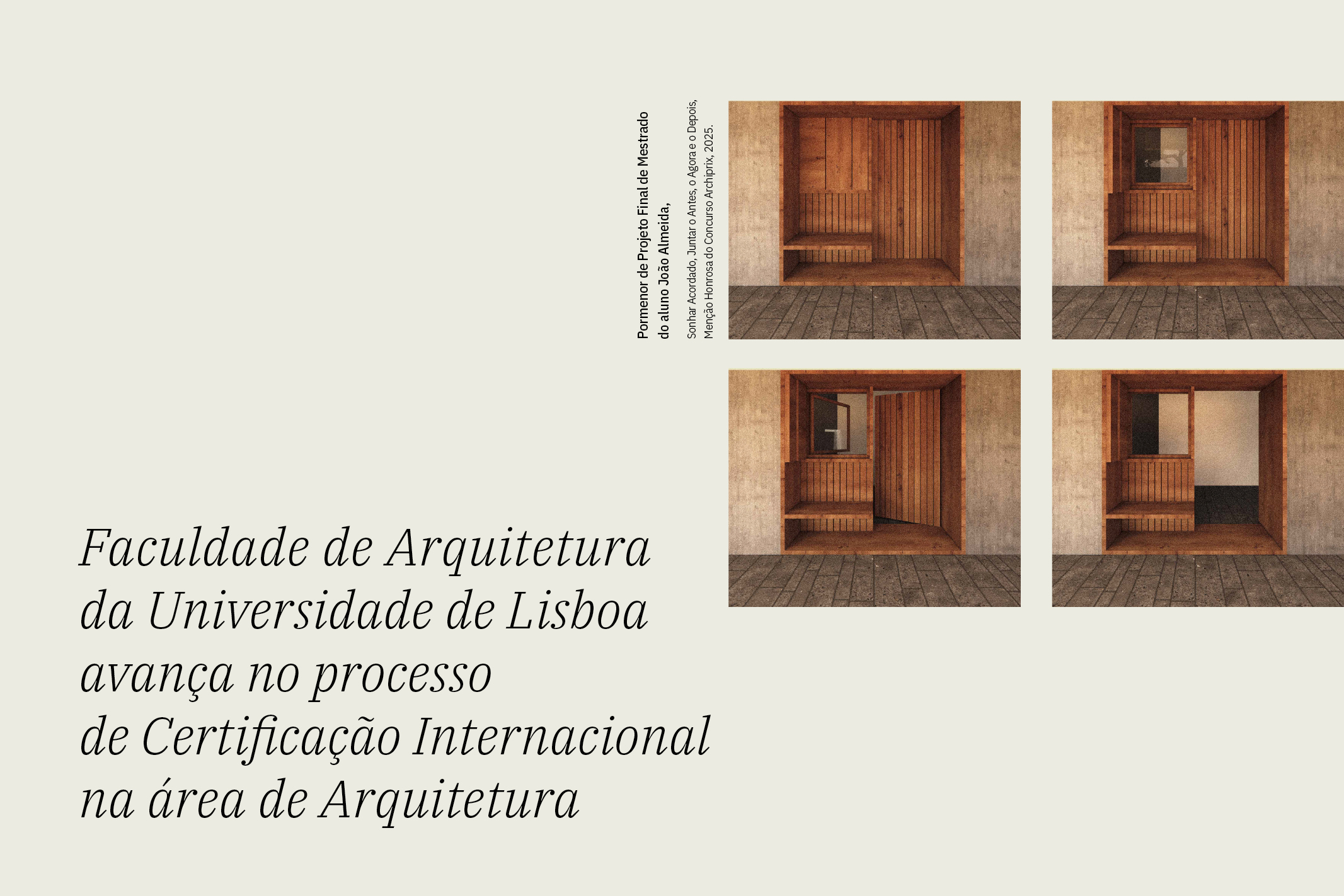 Mestrado Integrado em Arquitetura da FA.ULisboa avança no processo de certificação internacional do NAAB
