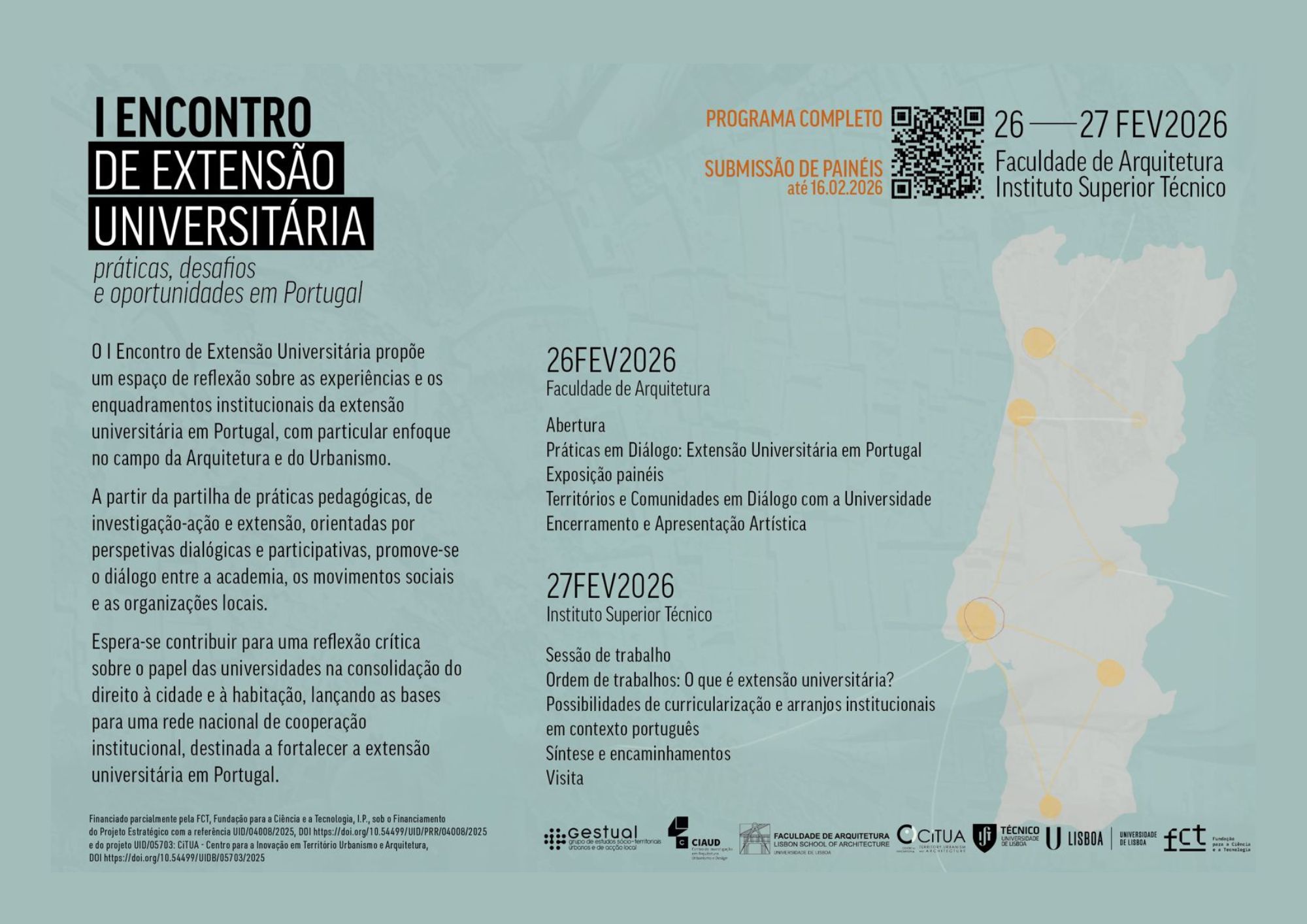 I Encontro sobre Extensão Universitária. Dias 26 e 27 de fevereiro