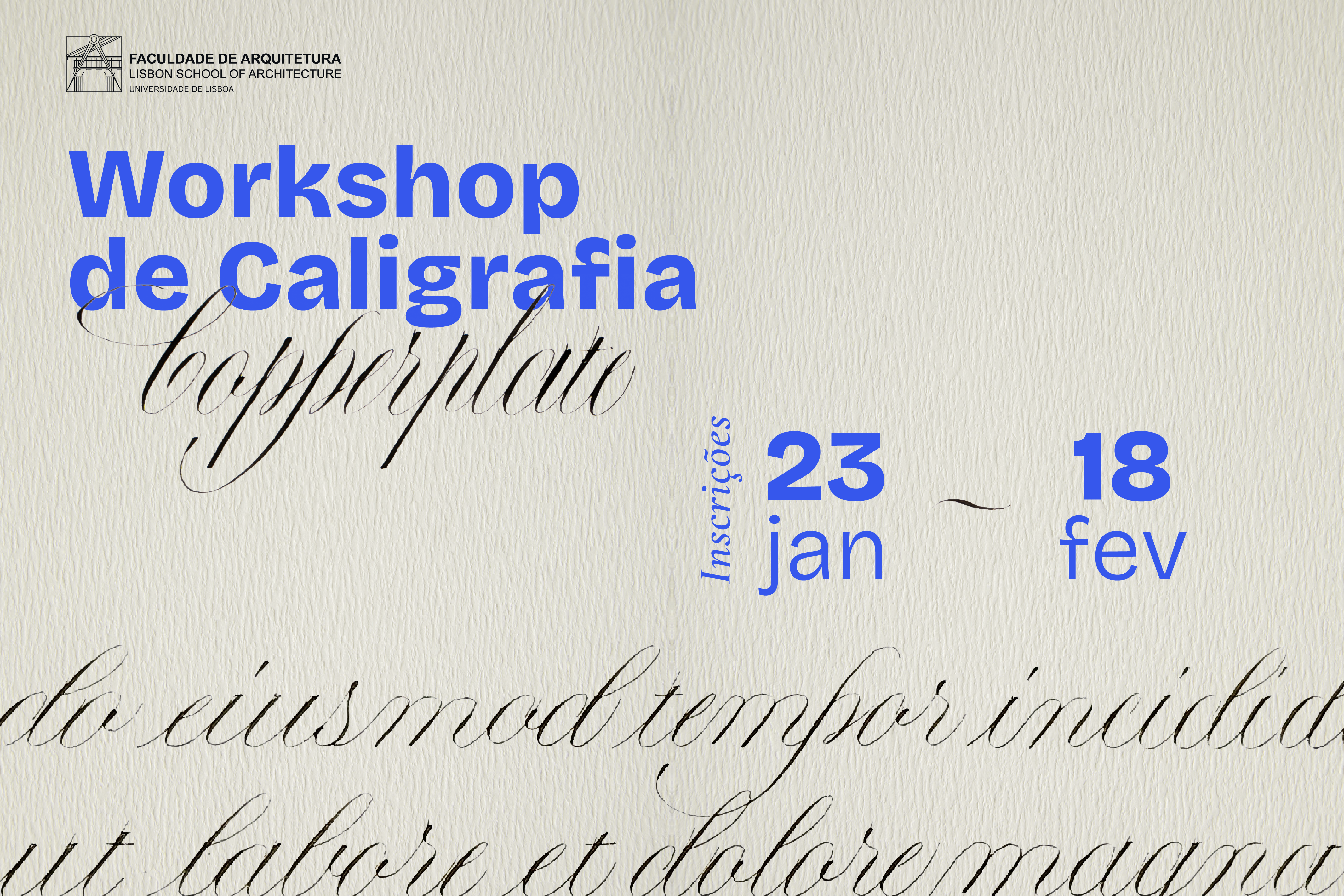 Inscrições abertas para o Workshop de Caligrafia Copperplate