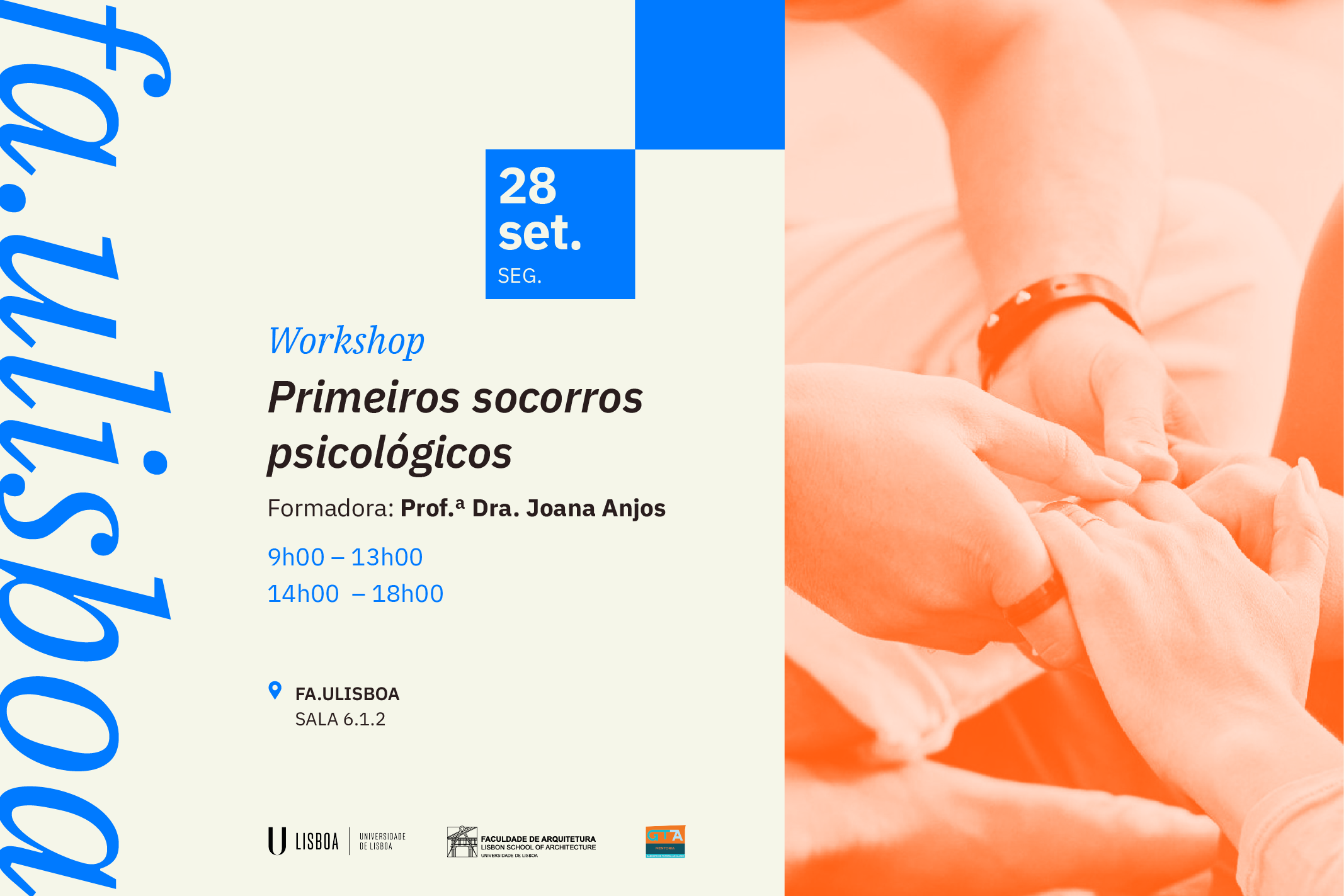 Workshop Primeiros Socorros Psicológicos - Dia 28 de setembro 