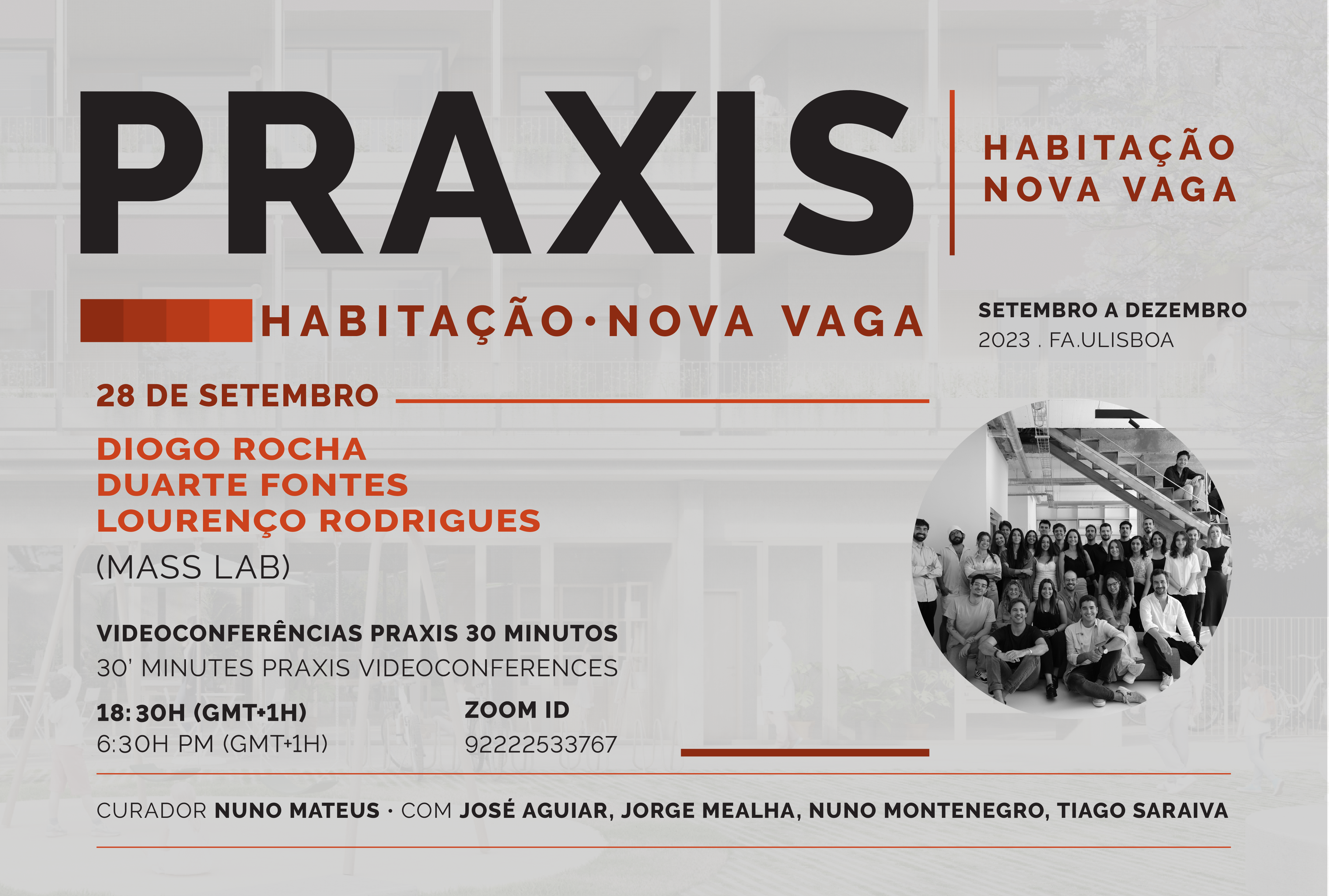 Conferências Praxis | Habitação Nova Vaga, dia 28 de setembro, 18h30, online, com MASS LAB 
