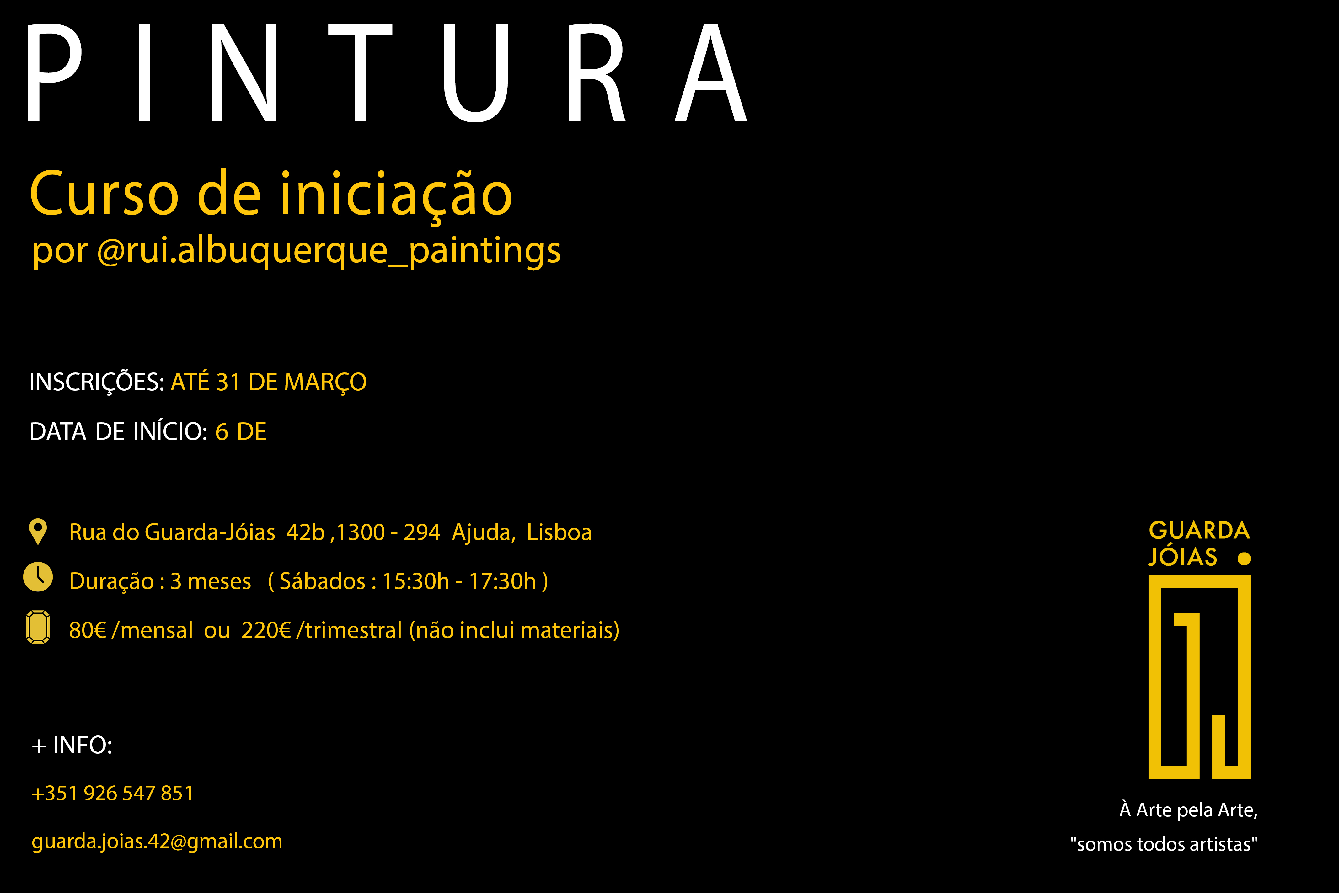 Curso de Iniciação à Pintura do Atelier o Guarda-Jóias com Rui Albuquerque