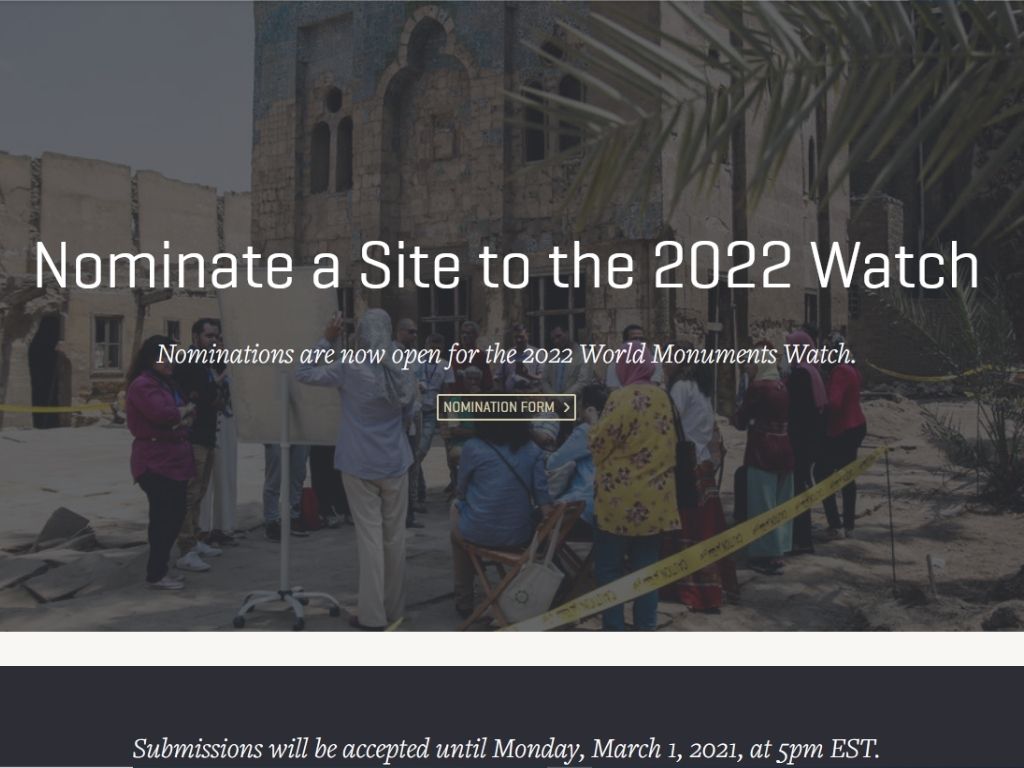 Estão abertas as candidaturas ao programa World Monuments Fund Watch 2022