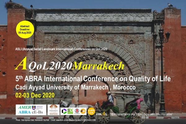 Call for Abstract para o 5th AQoL2020 - ABRA International Conference on Quality of Life, até 5 de agosto
