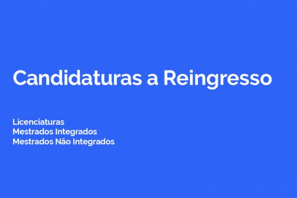 Candidaturas a Reingresso a decorrer durante o mês de maio 2020