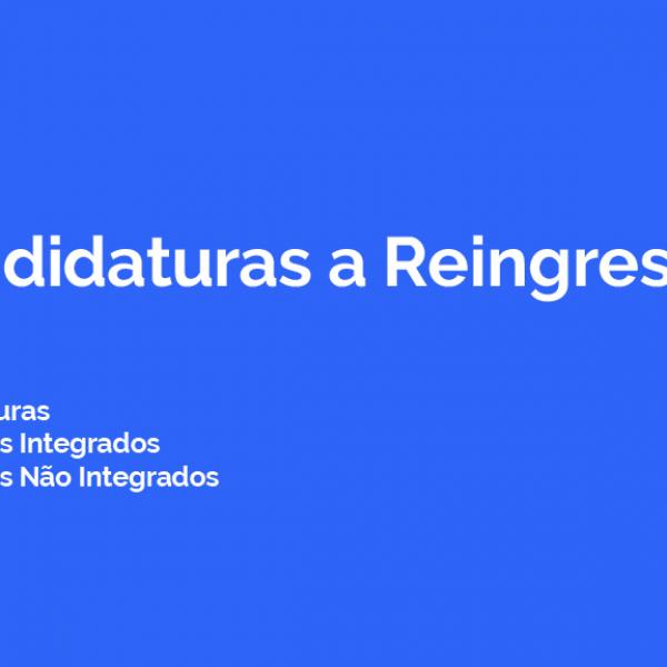 Candidaturas a Reingresso a decorrer durante o mês de maio 2020