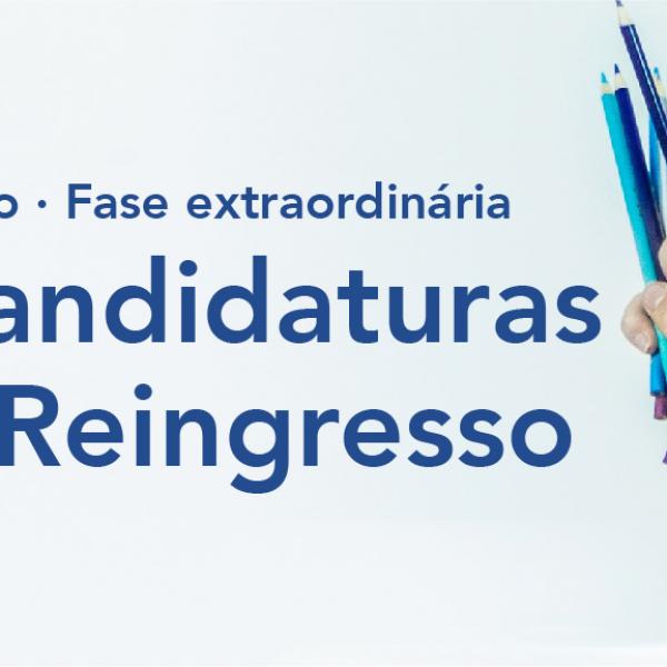 Abertura de fase extraordinária de Candidatura a Reingresso de 1 a 31 de julho 