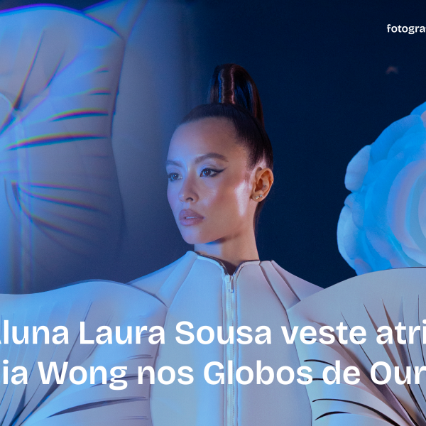Aluna de mestrado de Design de Moda vestiu a atriz Bia Wong nos Globos de Ouro