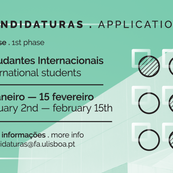 Candidaturas abertas para Estudantes Internacionais, até dia 15 de fevereiro 2023