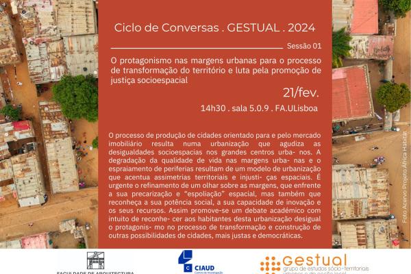 Ciclo de Conversas - sessão 01 Margens Urbanas, dia 21 de fevereiro às 14h30, na sala 5.0.9, na FA.ULisboa 