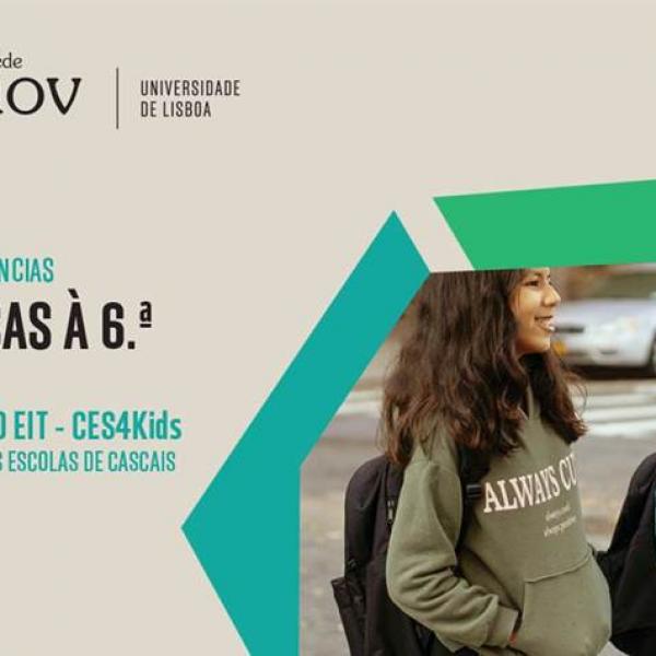 conferência Projeto EIT - CES4 Kids O caso das Escolas de Cascais no âmbito do Ciclo de Conferências “Conversas à 6ª”, que tem lugar no dia 8 de abril às 17h00, reitoria