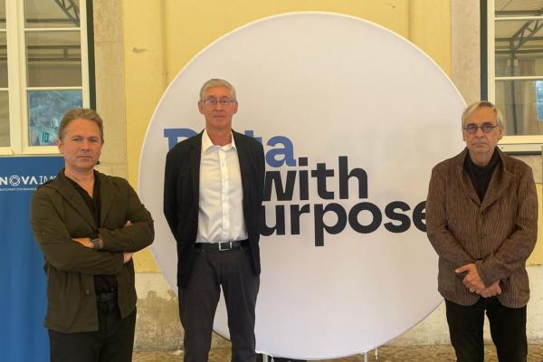 Professores Jorge Mealha, Nuno Montenegro e Hugo Farias participaram do evento Construir o Futuro do Ensino: Desafios e Oportunidades