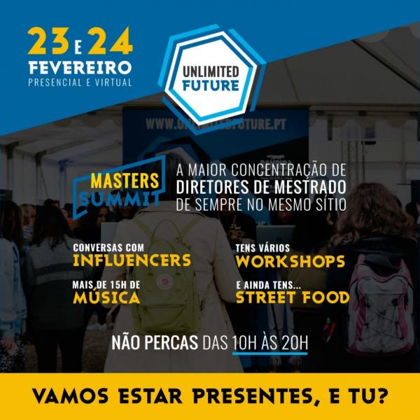 FA.ULisboa estará presente na feira de Mestrados Unlimited Future, dias 23 (presencial) e 24 virtual. Faz o teu Registo