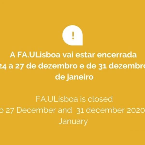 Instalações da FA.ULisboa estarão encerradas 