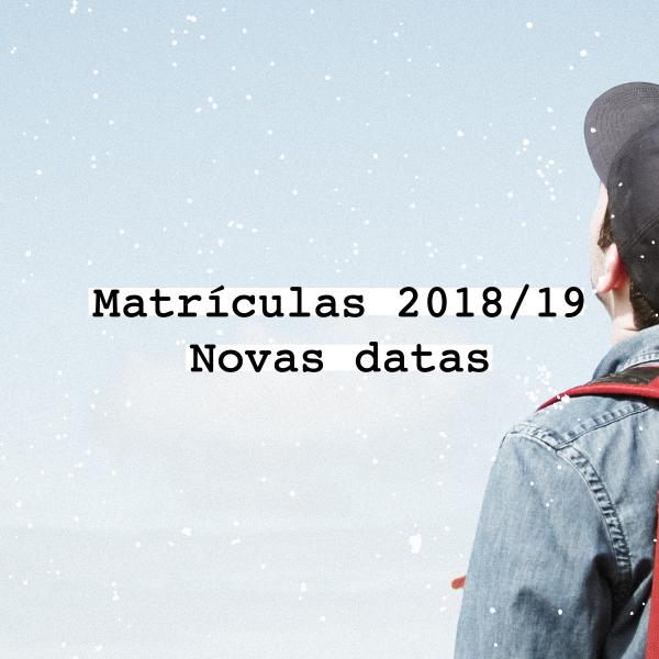Matrículas (todos os ciclos) adiadas para 20 de agosto