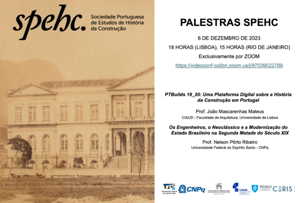 Palestras SPEHC 2023, dia 6 de dezembro às 18h00, exclusivamente por zoom