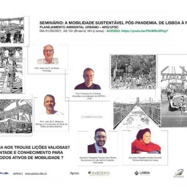 Participação de doutorando Ricardo Ribeiro no Seminário “A mobilidade sustentável pós-pandemia: de Lisboa a Floripa”