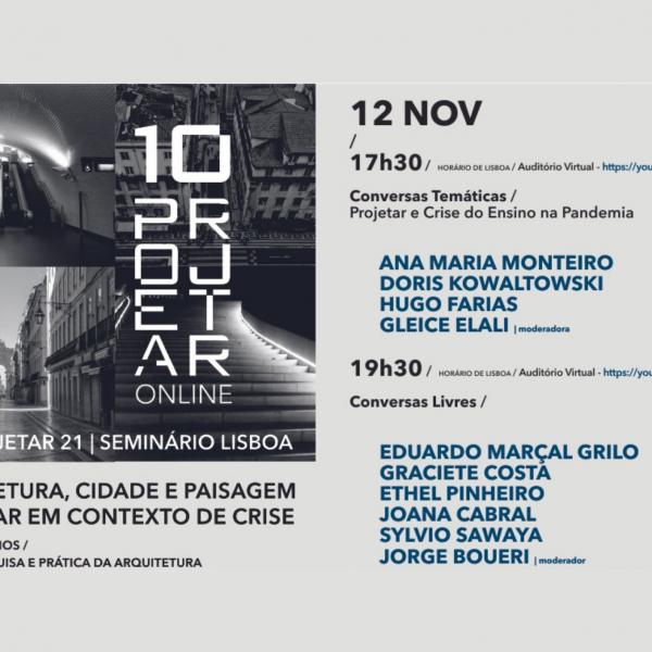 Pré-evento 10.º Projetar 21, dia 12 de novembro, online
