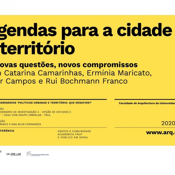 Professora Cristina Cavaco organiza Seminário - Ciclo 'Políticas Urbanas e Território: Que desafios? - 5 de março, 14h30 (via zoom)
