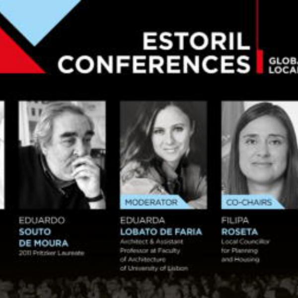Professoras Eduarda Lobato de Faria e Filipa Roseta em debate com Siza Vieira e Souto de Moura nas Estoril Conferences