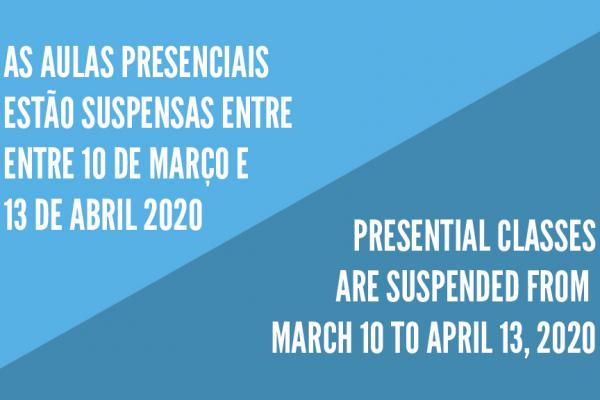 Prolongamento de suspensão de atividades letivas presenciais até 13 de abril de 2020