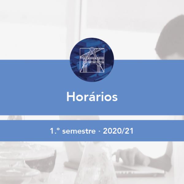 Publicados os horários para o 1.º semestre de 2020/21