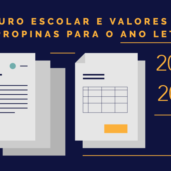 Seguro escolar, valores de propinas e número de prestações para o ano letivo 2023/2024