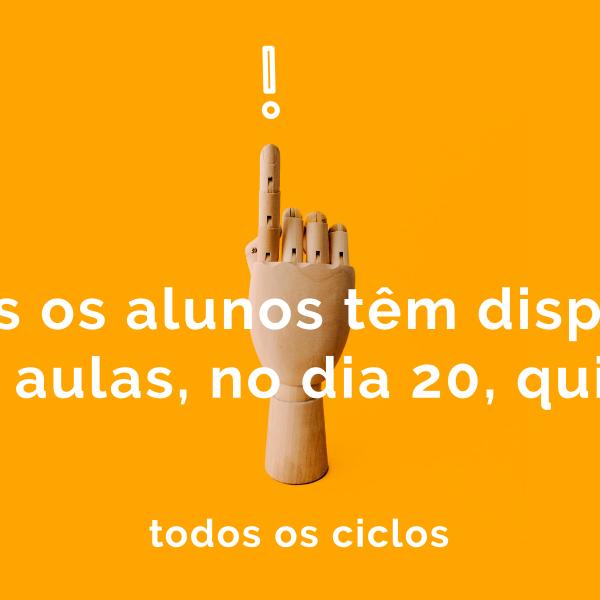 Todos os alunos estão dispensados das aulas no dia 20 de setembro